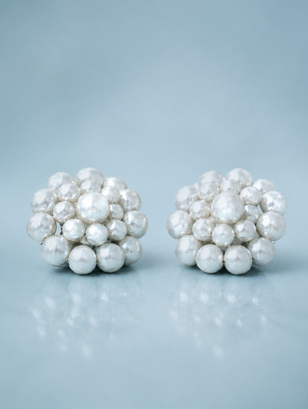 Vintage Faux Pearl Clip Fashion Earrings